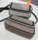 Spring summer casual natural straw leather shoulder strap bag