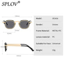 Neue Mode Kleine Quadratische Sonnenbrille Herren Damen Retro Punk Brille Männlich Weiblich Vintage Trendige Fahrbrille UV400 Schwarz Leopard