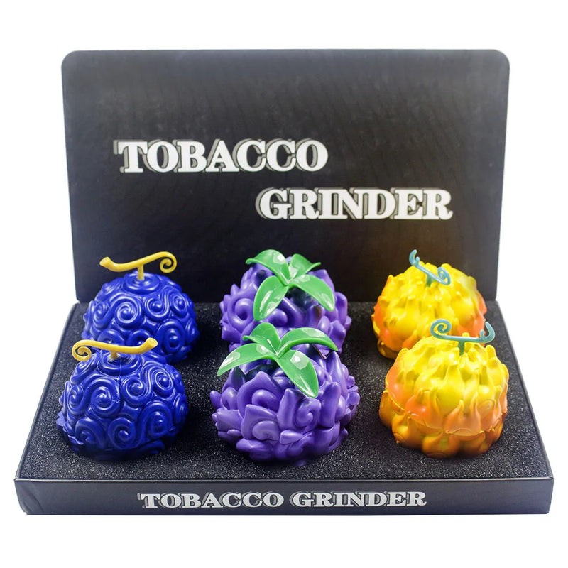 3 Parts 3D Devil Fruit Design Herb Grinder for Spice Durable Plastic with Metal Core,Ideal Gift for Christmas