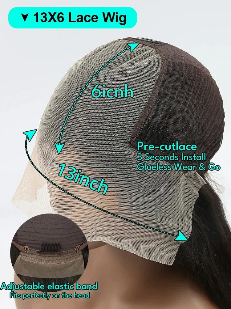 YKB Curly HD 220% 13x6 Chocolate Brown Deep Wave Human Hair Wigs Lace Front Water Wave Transparent Lace Frontal Wig 30 40 Inch