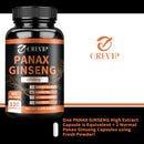 Panax Ginseng Capsules - Enhance Energy Endurance, Improve Memory and Concentration - 120 Capsules
