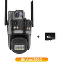 WIFI IP Camera 6K HD Outdoor Three Screen PTZ Camera Wireless 4K 8MP AI Human Detection Waterpoor Video Security Camera iCSee