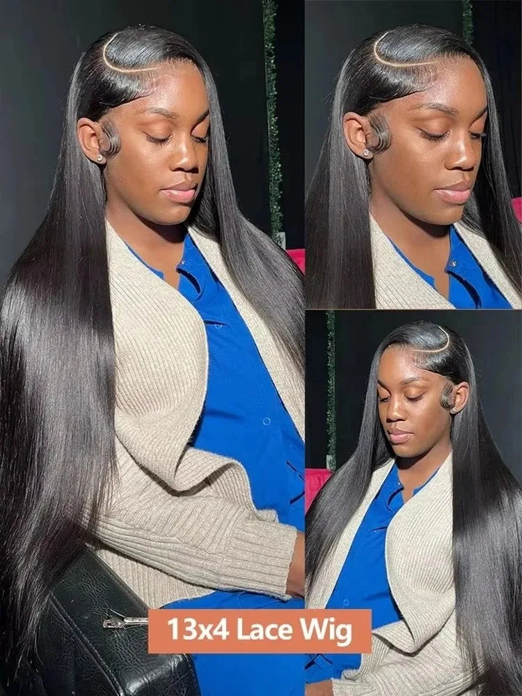 30 40 Inch Straight 13x6 HD Lace Frontal Wig 13x4 Lace Front Wigs Human Hair Brazilian 200 Density Preplucked Raw Remy For Women