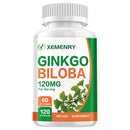 Ginkgo Biloba Capsules - Brain Health, Improving Concentration & Memory, Energy Boost - 120 Capsules