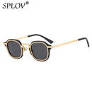 Neue Mode Kleine Quadratische Sonnenbrille Herren Damen Retro Punk Brille Männlich Weiblich Vintage Trendige Fahrbrille UV400 Schwarz Leopard
