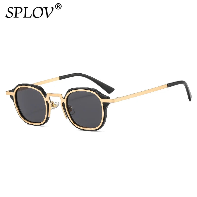 New Fashion Small Square Sunglasses Men Women Retro Punk Shades Male Female Vintage Trendy Driving Glasses UV400 Black Leopard