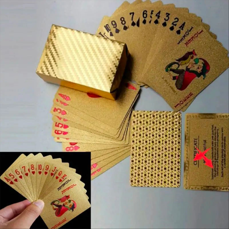 24K Gold Foil Playing Cards Deck - Perfect For Poker, Practical Jokes & Party Gifts!Christmas, Halloween, Easter,Thanksgiving Gi