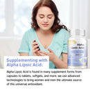 Alpha Lipoic Acid - Antioxidant, Beneficial for Brain and Heart Health, Improve Nerve Function - 120 Capsules