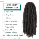 18 Zoll Synthetisches Yaki Marley Haar Zöpfe Häkel-Marley-Twist-Flecht-Haarverlängerungen für schwarze Frauen Afro Kinky Yaki Haar