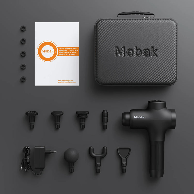 Mebak 3 Massage Gun, Professional Muscle Percussion Massage Gun,Portable Massager Gun for Shoulder Leg Back Body Pain Relief