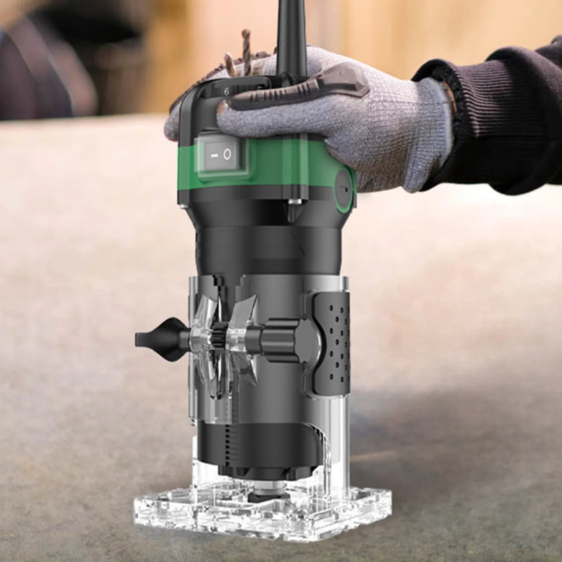 800W 6 Speed Electric Trimming Machine 33000rpm Woodworking Milling Engraving Hand Wood Edge Router Trimmer Home DIY Power Tools