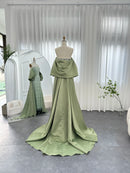 Sharon Said Luxury Sage Green Evening Dress Lilac Blue Beaded Fuchsia with Cape for Women Wedding Party Dress SS238 Customized