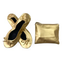 Women's Foldable Portable Ballet Flats Soft Sole Roll Up Slippers Slip OnComfy ancing Flat Shoes for Travel Wedding with Bag