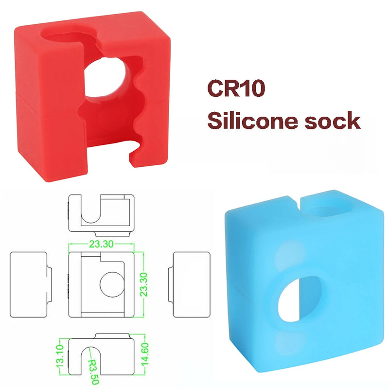 For E3D V6/V5 MK7 MK8 MK9/Volnaco /BP6 Heat Block Socks Silicone Sleeve Heater Block Hotend Protector Cover For 3D Printer Parts