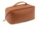 Women's Necessaire Bag for Makeup and Cosmetics Leather Large Capacity Portable Travel Bag