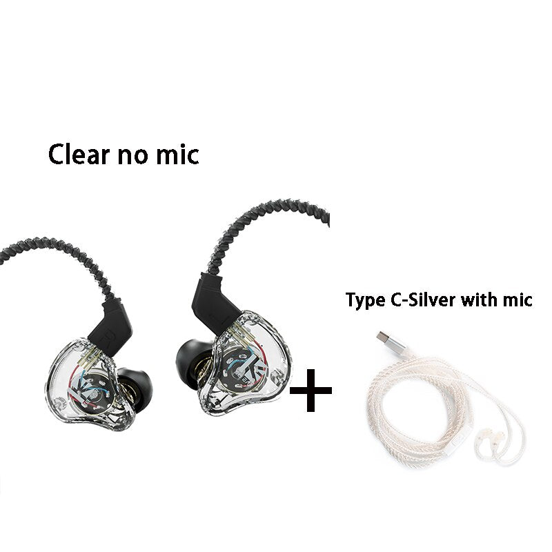 KBEAR KS1 Dual Magnetic Circuit Dynamic Wired Earphone Gaming Headphones In Ear Monitor Music Earbuds Headset kbear ks1 ks2 IEMs