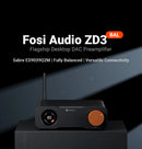 Fosi Audio ZD3 Bluetooth USB Desktop DAC ARC Input, ES9039Q2M Fully Balanced Digital Decoder for Stereo Amplifier with Remote