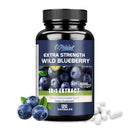 Wildheidelbeer-Kapseln – gut für Gehirn und Herz-Kreislauf-Gesundheit, schützt das Sehvermögen, Antioxidans – 120 Kapseln