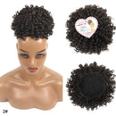 Aplique Coque Cacheado Afro Puff Rabo de Cavalo do Cordão Para Cabelo Encaracolado Rosquinha Chignon Uso Diário 20cm 65g