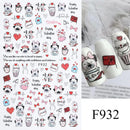3D Bunny Nail Art Sticker Decals Decorations Easter Egg Design Cute Cartoon Rabbit Flower Nail Stickers Sliders for Manicure