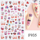 3D Bunny Nail Art Sticker Decals Decorations Easter Egg Design Cute Cartoon Rabbit Flower Nail Stickers Sliders for Manicure
