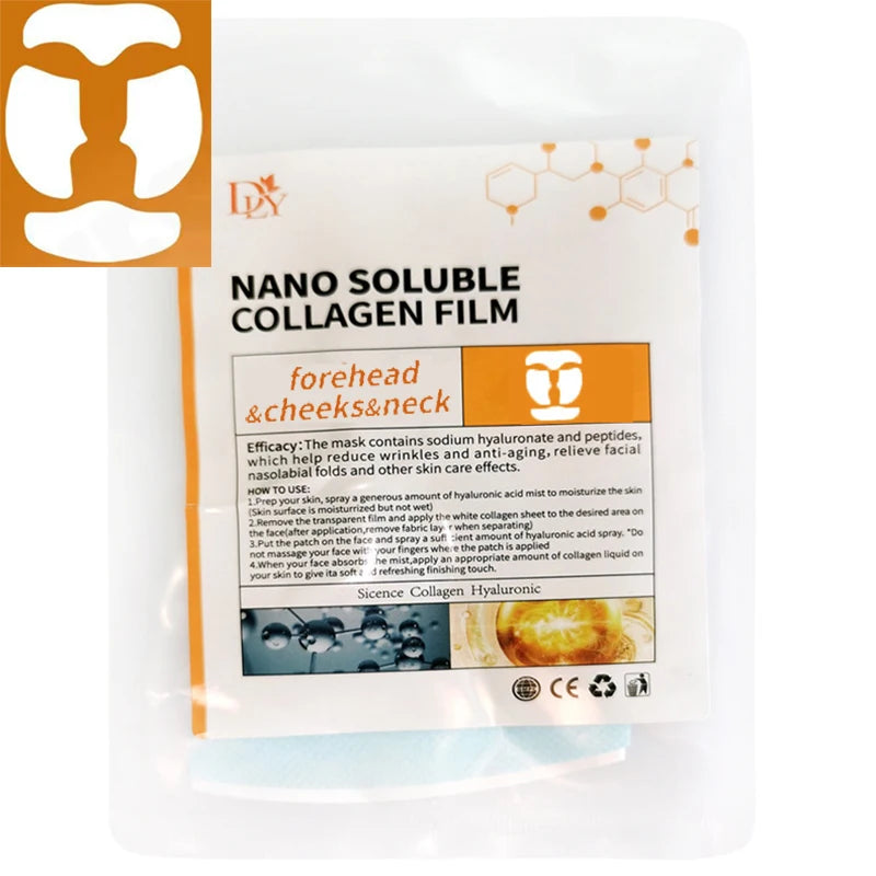 Collagen Film Paper Soluble Facial Mask Cloth Anti-Aging Soluble Water Face Filler Full Collagen Fiming Lifting Face Skin Care