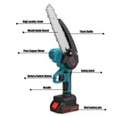 The Timber Ghost | 6-Inch Professional Mini Chainsaw with Dual 21V High-Capacity Battery System