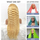 13x4 Blonde Lace Front Wigs Human Hair Brazilian Kinky Curly 13x6 HD 613 Curly Wavy Lace Front for Black Women 180% Density