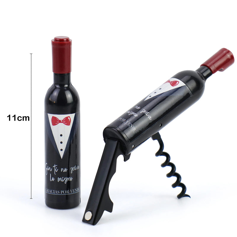 12-42 pcs/lot of corkscrew and bottle opener with tuxedo label, option box, non-customizable and editable sticker, wedding guest details, guest gift opener, gift Store