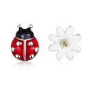 Bamoer Cute Romantic Fairy Elevs Exquisite Stud Earrings for Women Genuine 925 Sterling Silver Rainbow Ear Studs Luxury Jewelry