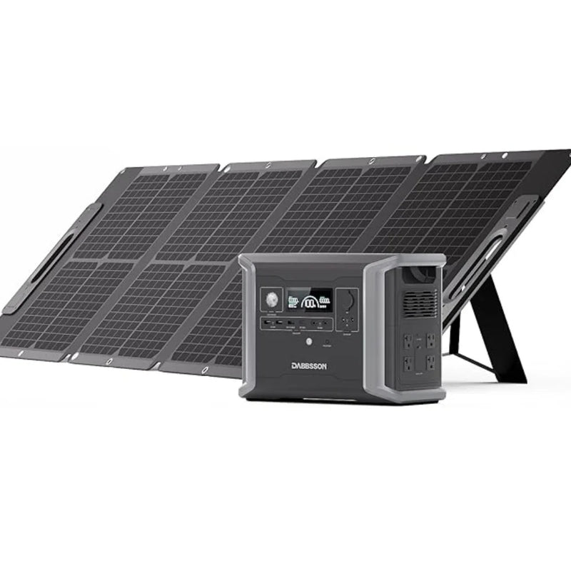 Dabbsson Portable Power Station DBS1300 with 210W Solar Panel 1330Wh Solar Generator Power Bank External Battery for Camping