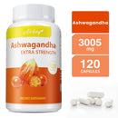 Ashwagandha Ergänzung - Verbessert den Schlaf, fördert Konzentration & Gehirnleistung, lindert Stress & hebt die Stimmung - 120 Kapseln