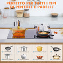 Ceramic Hob 60cm, Karinear Ceramic Glass Cooktop 4 Zones, 6000W Built-in, 220-240V, No Plug, Safety Lock, Timer, Touch Control