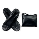 Women's Foldable Portable Ballet Flats Soft Sole Roll Up Slippers Slip OnComfy ancing Flat Shoes for Travel Wedding with Bag