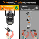 WIFI IP Camera 6K HD Outdoor Three Screen PTZ Camera Wireless 4K 8MP AI Human Detection Waterpoor Video Security Camera iCSee