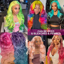 Honey Blonde Lace Frontal Wig 613 Body Wave 13x6 HD Lace Front Wig 30 32 Inch Colored Loose Deep Wave Human Hair  For Women