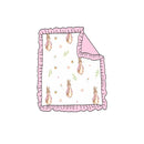 Easter boutique children's suit lapel lace short sleeve elastic rabbit flower print trousers girls boys trousers pajamas set