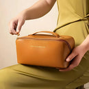Women's Necessaire Bag for Makeup and Cosmetics Leather Large Capacity Portable Travel Bag