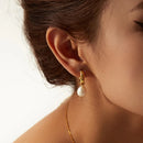 Stainless Steel Gold Plated Earrings Pearl Pendants Women's Earrings Trend Simple Pendant Earrings Party Jewelry 2022