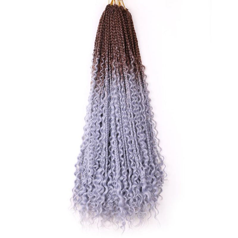 Saisity Ombre Synthetic with Split Ends Goddess Box Braids Crochet Hair Extensions With End Bohemian Box Braiding Hair