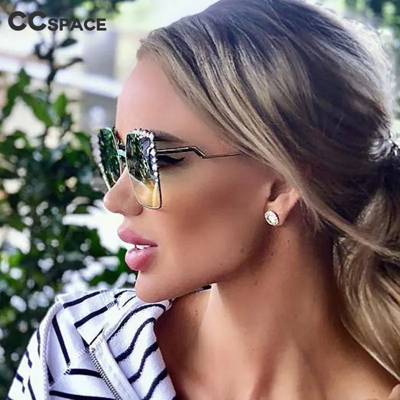 46340 Luxury Brand Sunglasses Pearl Decoration Women Fashion Shades Uv400 Lady's Vintage Glasses