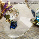 Hand-made Enamel Coffee Mug Crystal Cup Milk Lemon Flower Tea Cup High-grade Glass Drinkware Gift Couple Mug For Lover Wedding