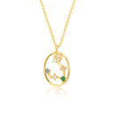 ANDYWEN 100% 925 Sterling Silver Spring Rainbow CZ Zodiacs Pendant Necklace 2021 Wedding Jewelry Fine Rock Punk Ovals Crystal