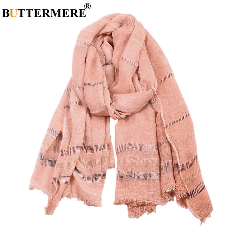 BUTTERMERE Men Scarves Autumn Winter Cotton Linen Scarf Men Khaki Black Navy Pink Khaki Warm Long Fashion Brand Mens Scarfs