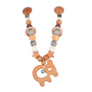 Wooden Baby Teether Wooden Pram Clip Baby Toy Baby Mobile Pram Personalize Baby Teething Pacifier Chain Chewable Baby Rattle