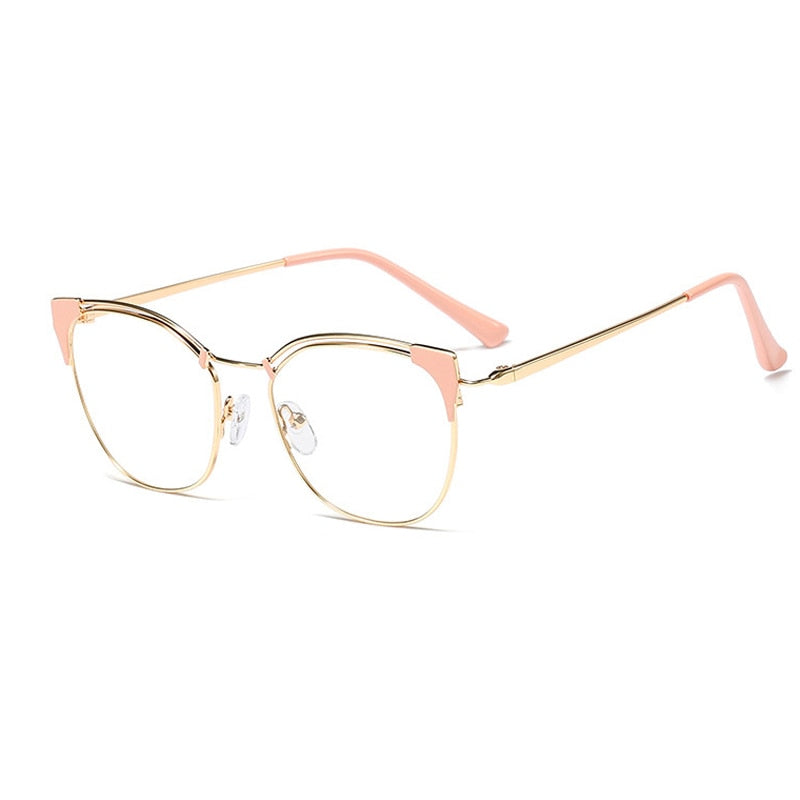 Metal Cat Eye Glasses Frames for Women Vintage Clear Lens Eyeglasses Women's Frame Optical Ladies Oculos Gafas Feminino 2020