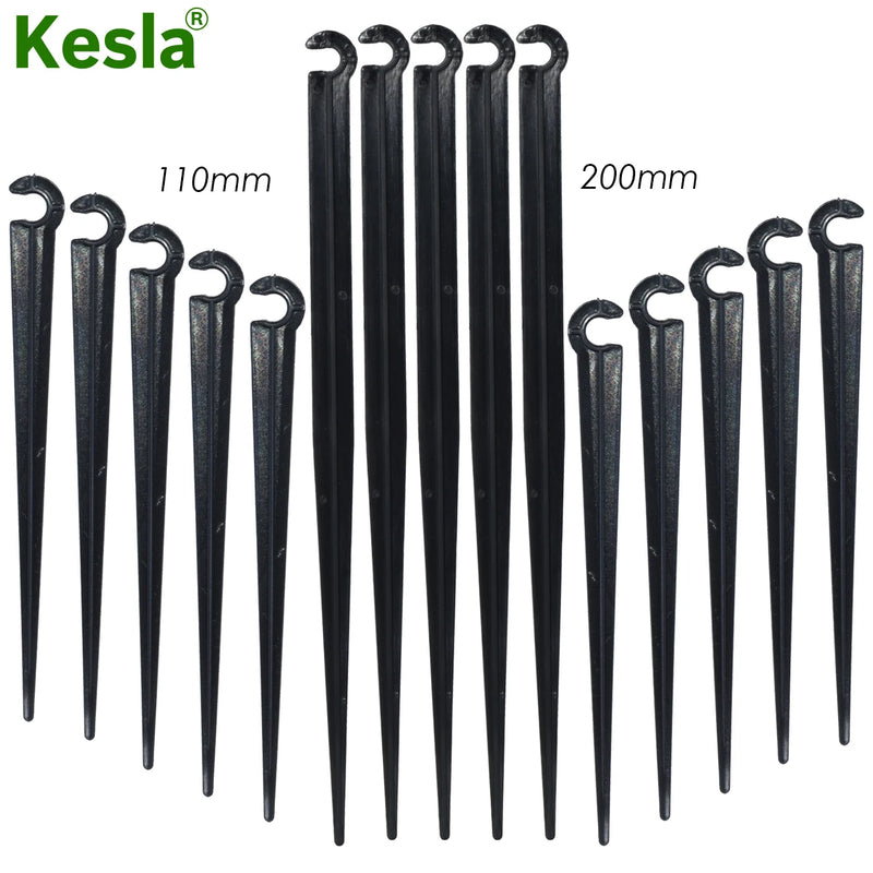 KESLA 50PCS 11cm 20cm 1/4'' Fixed Stake Support Holder for 4/7mm Watering PVC Hose DrIp Irrigation Home Garden Flowerpot Fitting