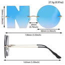 1PC Unisex Mirror Rimless Sunglasses Vintage Fashion Letter NO Eyewear Punk Goggles Luxury Sun Glasses Metal Trend UV400 Shades