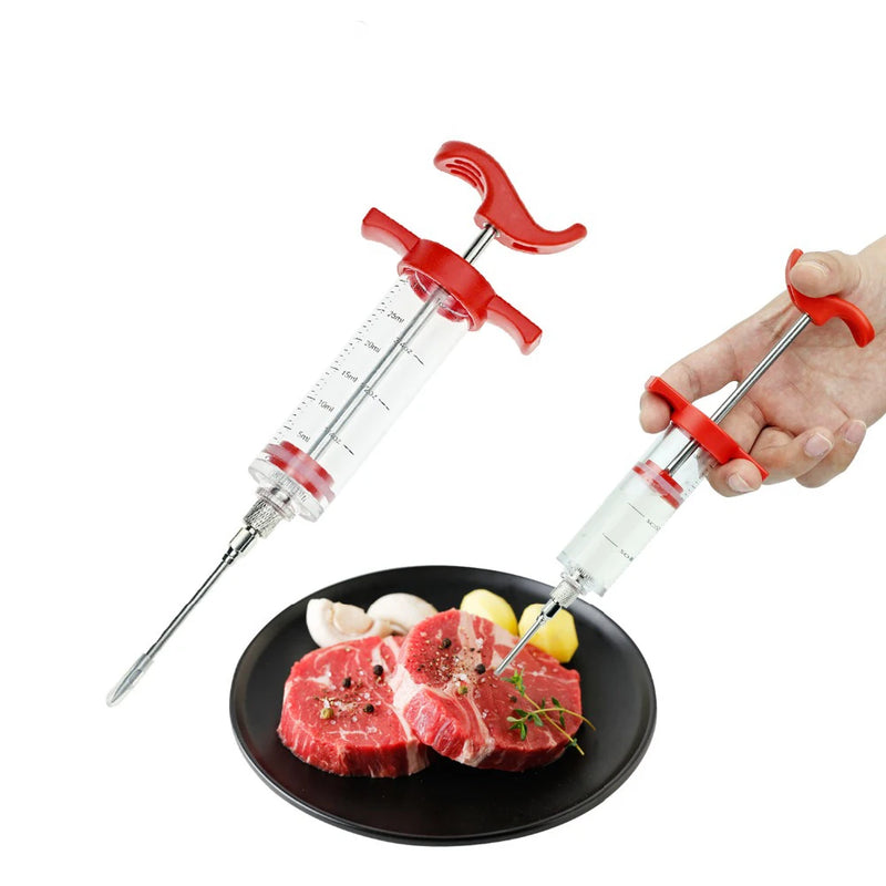 Hot Selling BBQ Meat Syringe Marinade Injector Turkey Chicken Flavor Syringe Kitchen Cooking Syinge Accessories