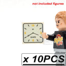 Custom Printed Clocks Tile Building Blocks  wall clock 1x2 2x2 MOC Decoration Bricks Round City Alarm Construction Toys